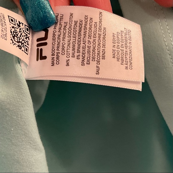 FILA Colorblock T-Shirt - NWT - Medium - Mint White Black - Picture 8 of 9